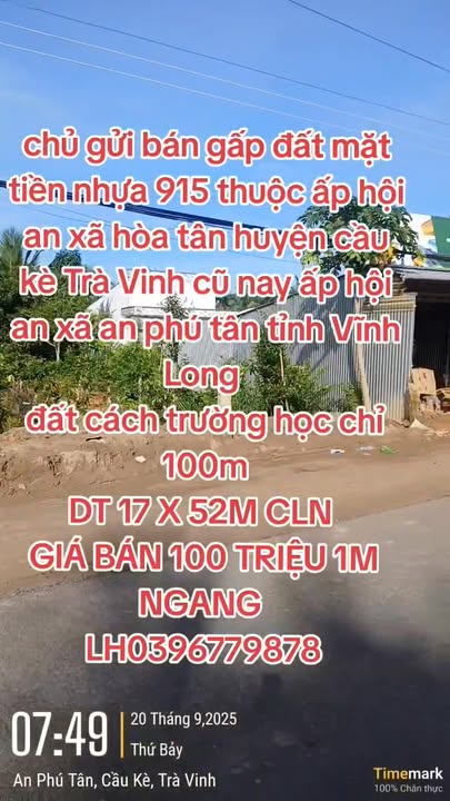 Đất mặt tiền tỉnh lộ 915, xã Hòa Tân, 884m² chỉ 1.7 tỷ - Đầu tư sinh lời ngay!