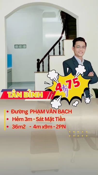 Nhà Tân Bình 36m² giá 4.75 tỷ - Gần chợ Phạm Văn Bạch, hẻm 3m thoáng mát!