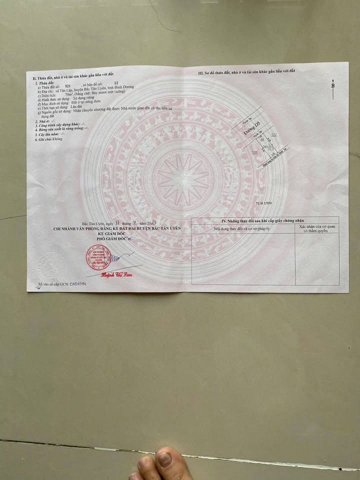 Đất nền Visip 3 Tân Uyên 70m² giá 1.6 tỷ - Đầu tư sinh lời bền vững!