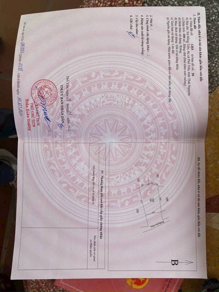 Đất nền thổ cư 200m² tại Hiệp Đồng, Thái Nguyên - Giá chỉ 2 tỷ, vị trí đắc địa!