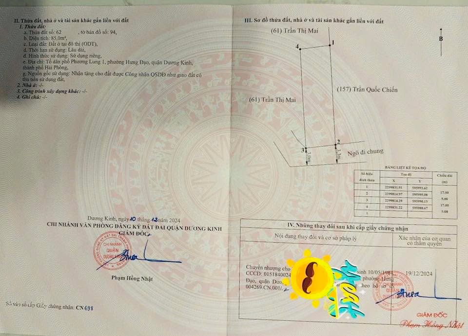 Đất nền Phạm Gia Mô, Hưng Đạo, Dương Kinh, Hải Phòng 85m² - Gần mặt đường, ô tô ra vào thuận tiện!