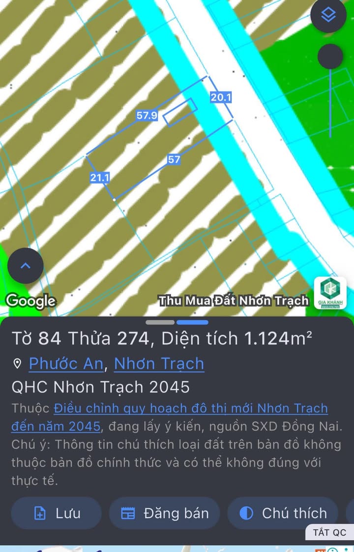 Đất mặt tiền Hùng Vương, Nhơn Trạch 1189m² giá cực tốt - Cơ hội đầu tư hấp dẫn!