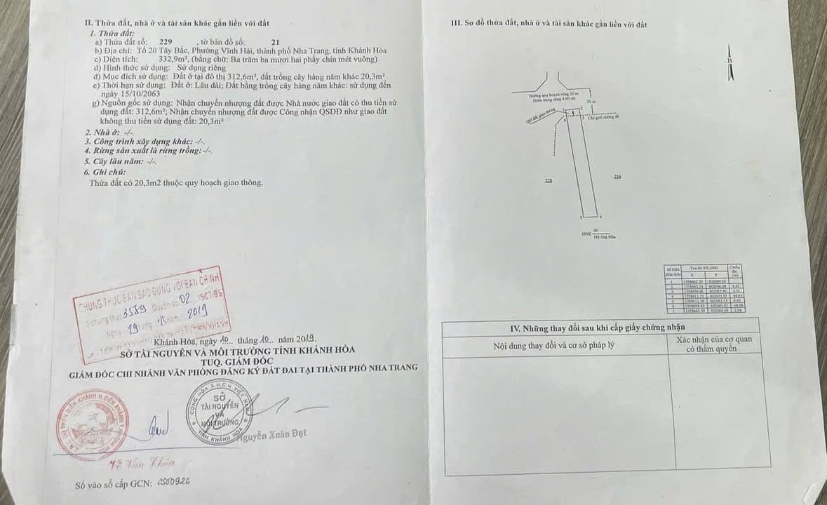 Đất mặt tiền đường Phước Huệ, Vĩnh Hải 332.9m² giá 13 tỷ - Khu dân cư sầm uất!