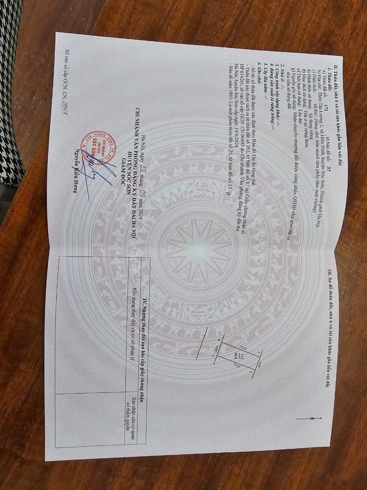 Đất thổ cư 48.8m² tại Tân Lương, Hiền Ninh, Sóc Sơn chỉ 1.6 tỷ - Sổ đỏ chính chủ ngay!