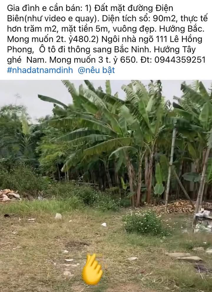 Đất mặt đường Điện Biên 90m² giá 2.48 tỷ - Cơ hội đầu tư hiếm có!