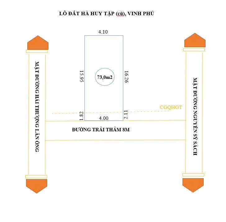 Lô đất đẹp Khối 15 Hà Huy Tập 73m² giá 4 tỷ - Vị trí siêu đắc địa!