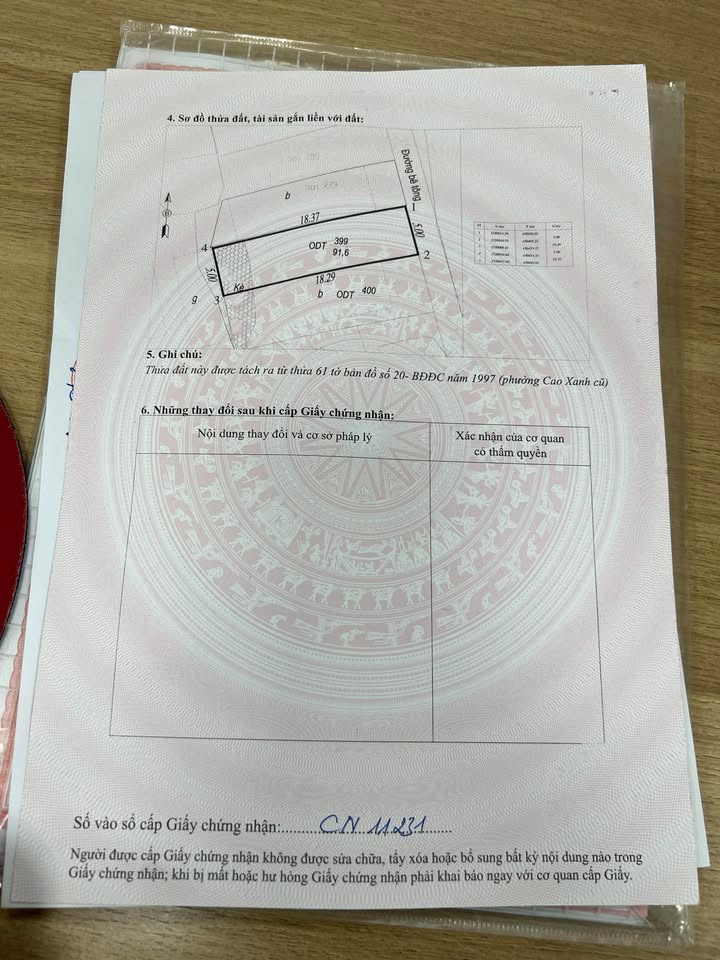 Đất nền 20 Cao Xanh 91m² giá 1.1 tỷ - Sổ đỏ chính chủ, hướng Bắc!