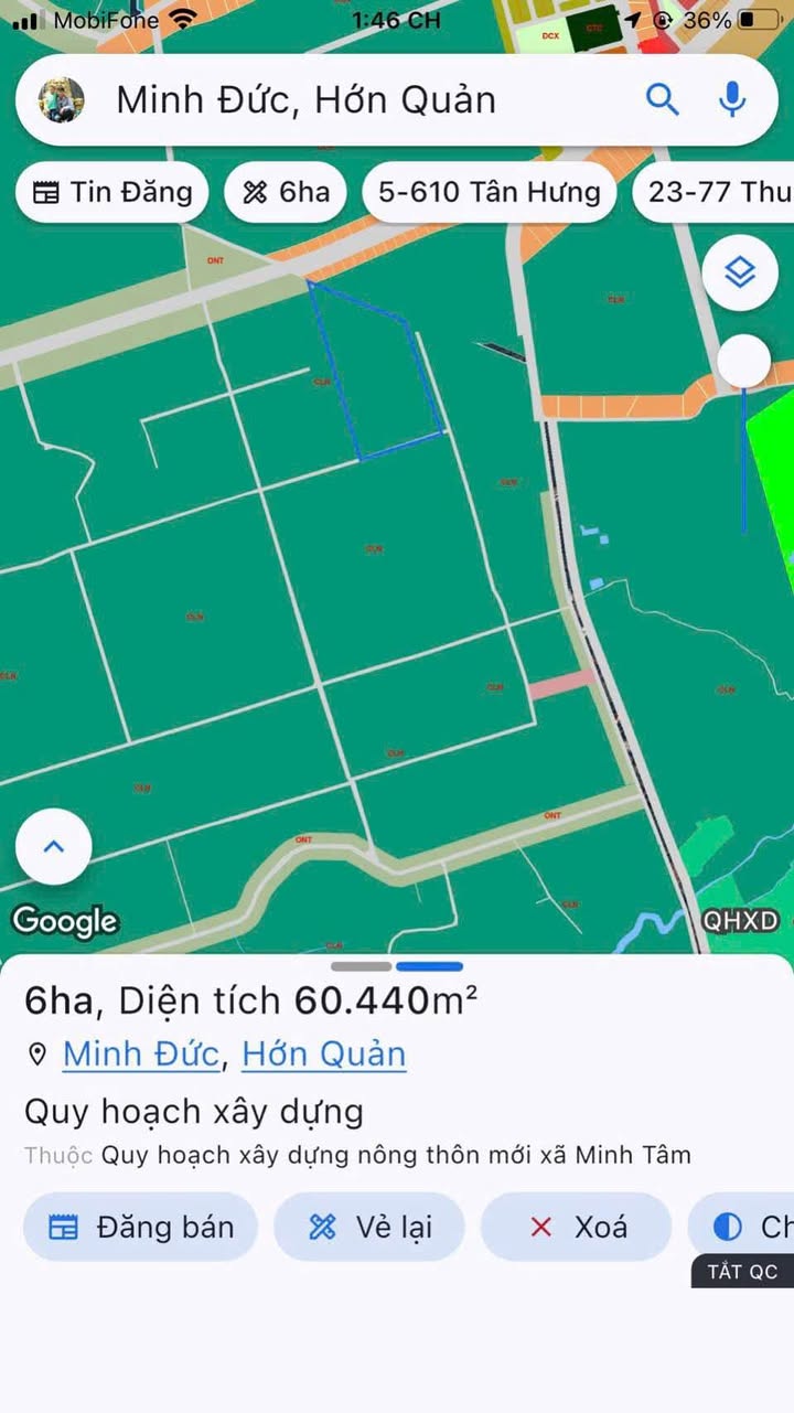 Đất nền Minh Tâm Hớn Quản 6ha giá 30 tỷ - Đầu tư sinh lời ngay!