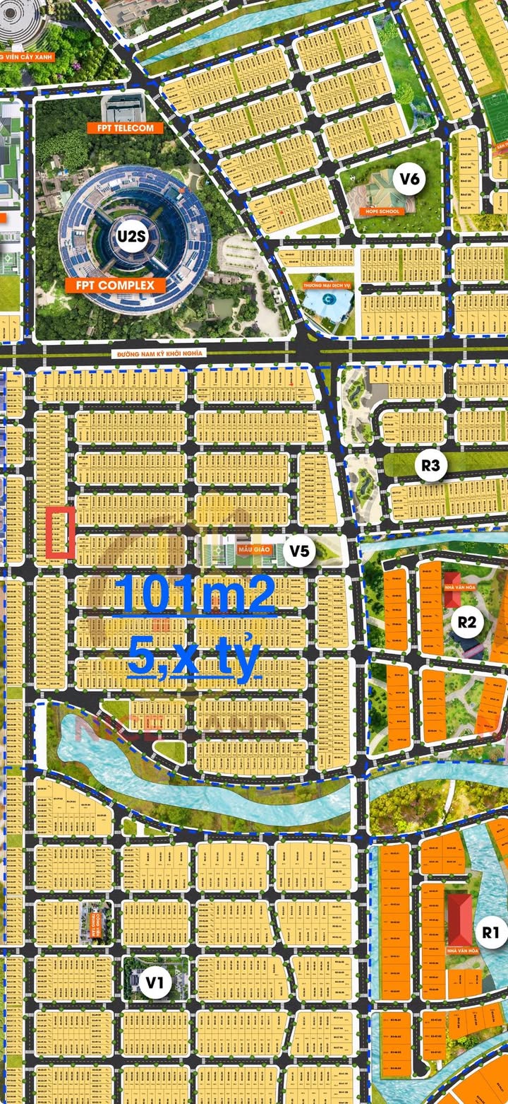 Đất nền V5 FPT Đà Nẵng 101m² giá 5.x tỷ - Đầu tư sinh lời ngay!