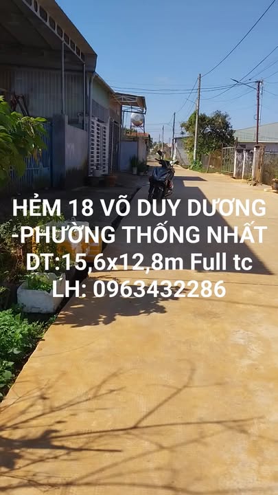 Đất nền 18 Võ Duy Dương, Phường Thống Nhất, 199m² chỉ 1.1 tỷ - Đầu tư sinh lời tốt!