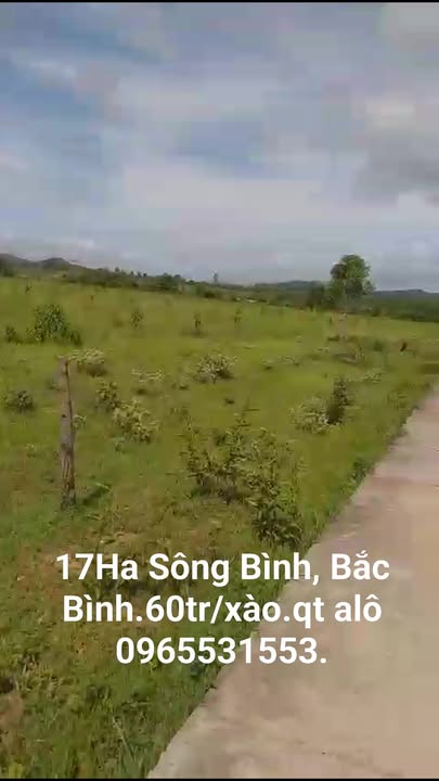 Đất nền 17ha tại Xã Sông Bình, Huyện Bắc Bình - Giá chỉ 1.02 tỷ - Đầu tư sinh lời ngay!