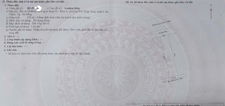 Đất A2 Golden Hill Đà Nẵng 125m² giá 4.3 tỷ - Vị trí đắc địa gần biển!