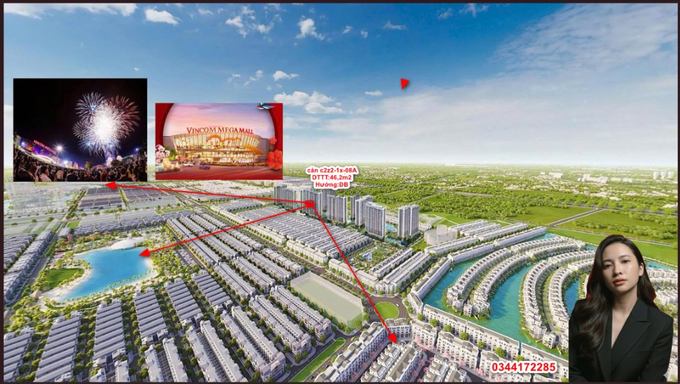 Căn hộ 1 phòng ngủ Vinhomes Ocean Park 46m² giá 3.x tỷ - View pháo hoa tuyệt đẹp!