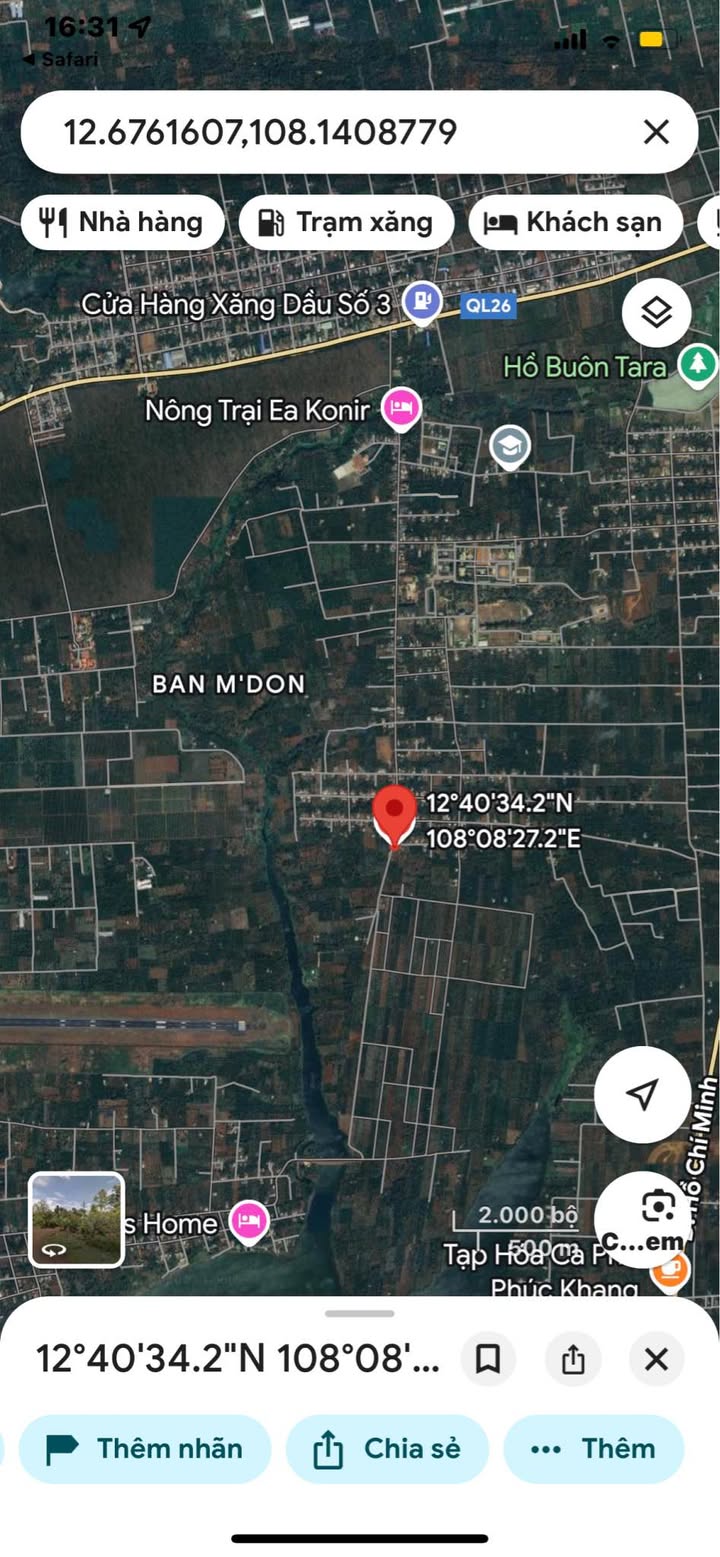 Đất thổ cư 180m² tại Buôn Ma Thuột giá 1.3 tỷ - Mặt tiền đường chính, cơ hội đầu tư sinh lời!