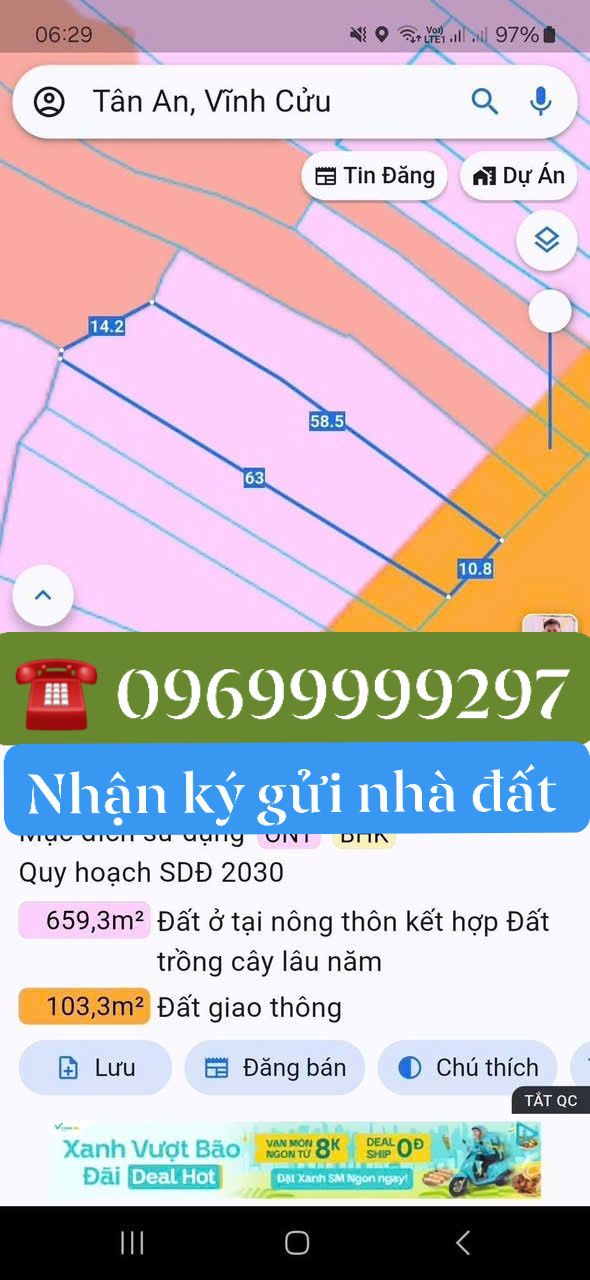 Đất thổ cư mặt tiền 767, Vĩnh Tân 693m² giá 6 tỷ - Kinh doanh sầm uất!