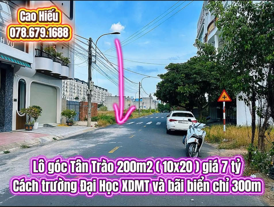 Đất nền góc Tân Trào Tuy Hòa 200m² giá 7 tỷ - Cơ hội đầu tư tuyệt vời!