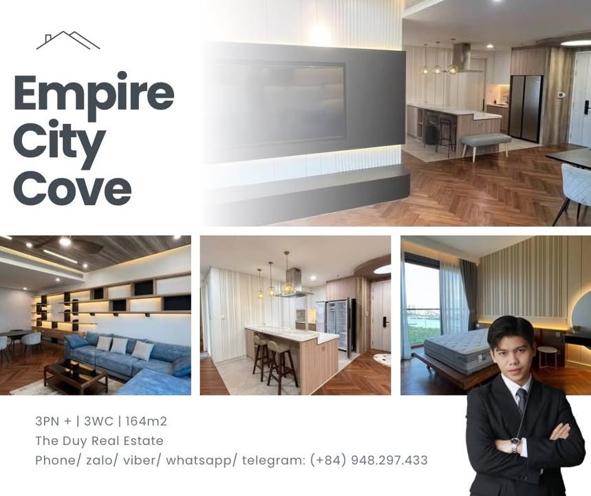 Căn hộ Empire City Cove Thủ Thiêm 164m² giá 5x tỷ - Thiết kế sang trọng, đầy đủ tiện nghi!