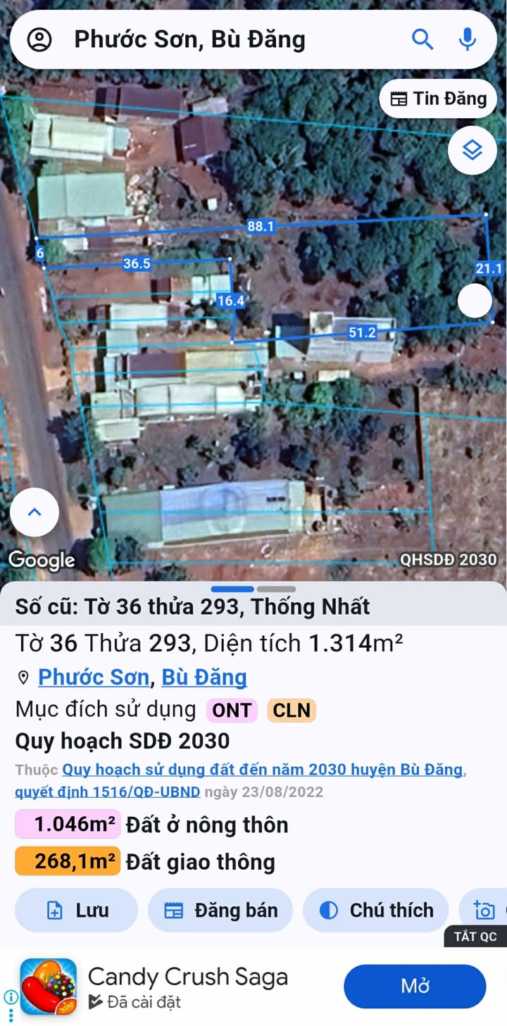 Nhà cấp 4 Huyện Đồng Phú 3600m² giá 2 tỷ - Sổ hồng chính chủ!