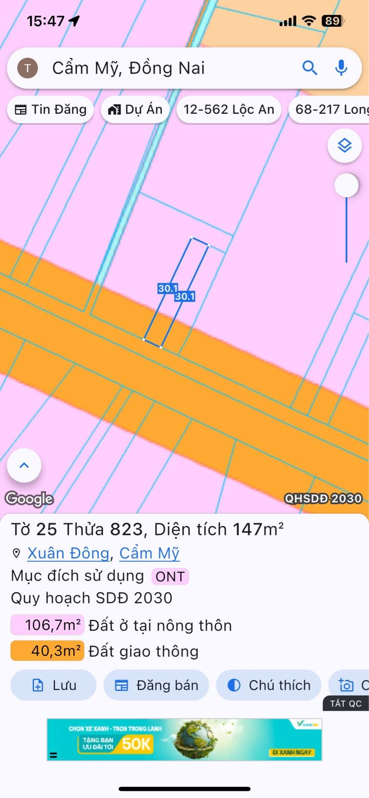 Đất thổ cư Xuân Đông 150m² giá 690 triệu - Mặt tiền đường nhựa thông, dân cư đông đúc!