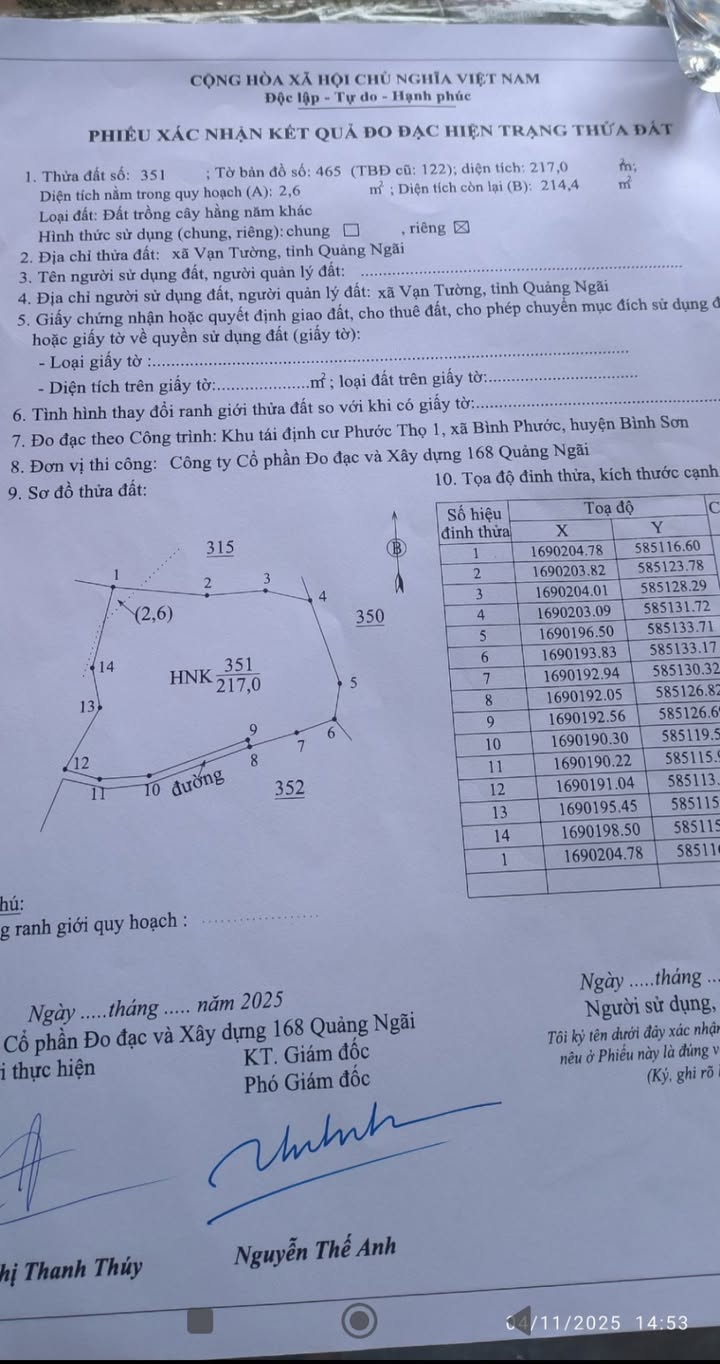 Đất nền khu dân cư Phước Thọ 1, Quảng Ngãi 214m² - Chính chủ bán gấp!