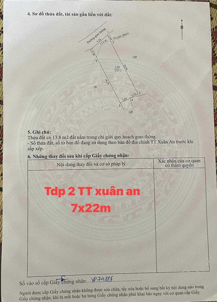 Đất thổ cư Khối 2, Nghi Xuân 157,1m² giá 2 tỷ - Đầu tư sinh lời ngay!