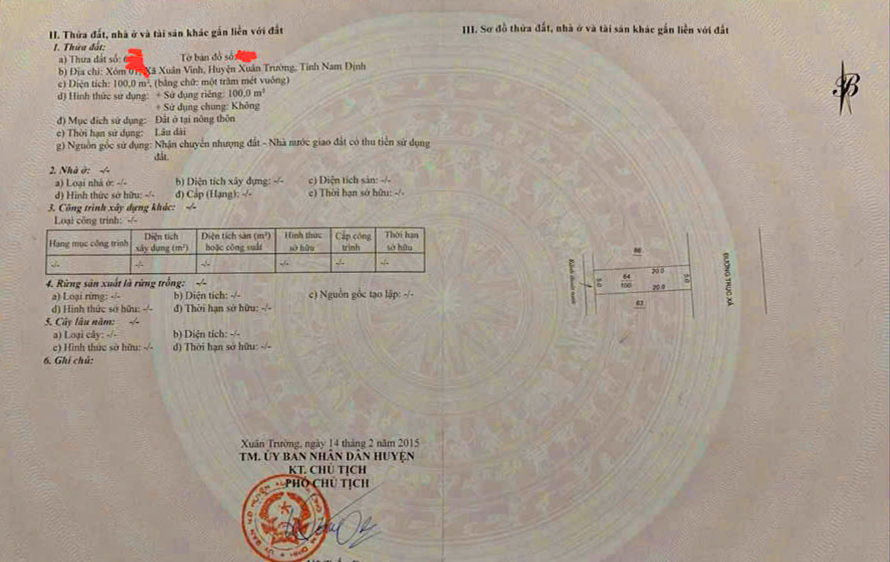 Đất nền xã Xuân Vinh, huyện Xuân Trường 100m² giá thỏa thuận - Sổ đỏ chính chủ, đầu tư sinh lời!