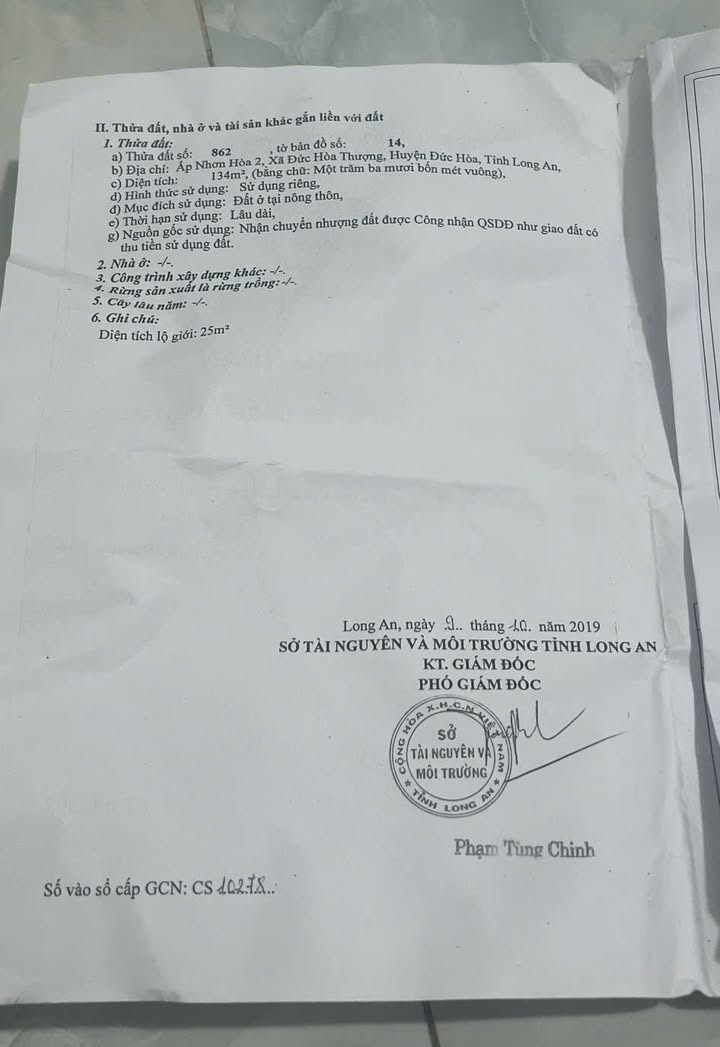 Đất thổ cư 133m² tại Đức Hòa Thượng, Long An - Chính chủ bán giá 1.1 tỷ!