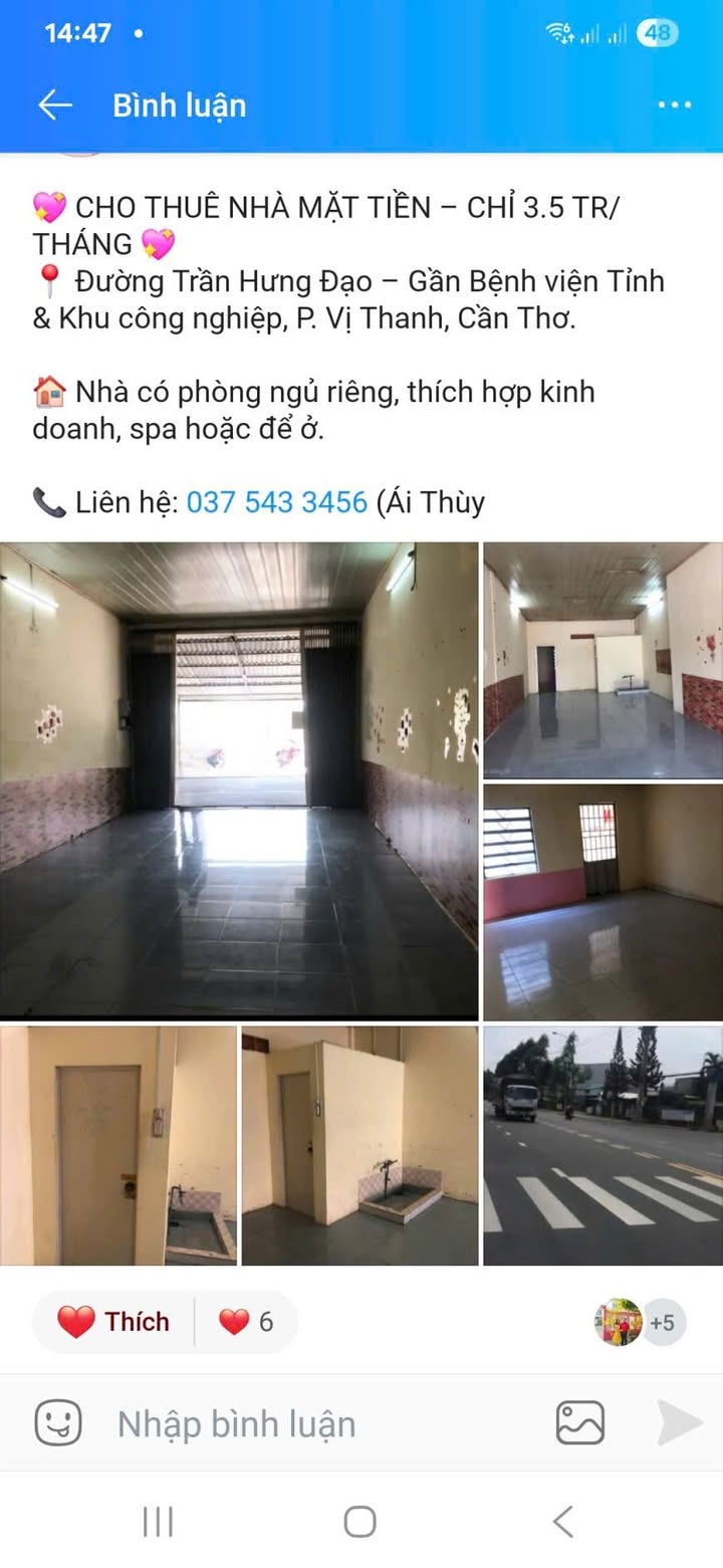 Nhà mặt tiền Trần Hưng Đạo, Cần Thơ 3.5 triệu - Thích hợp kinh doanh ngay!