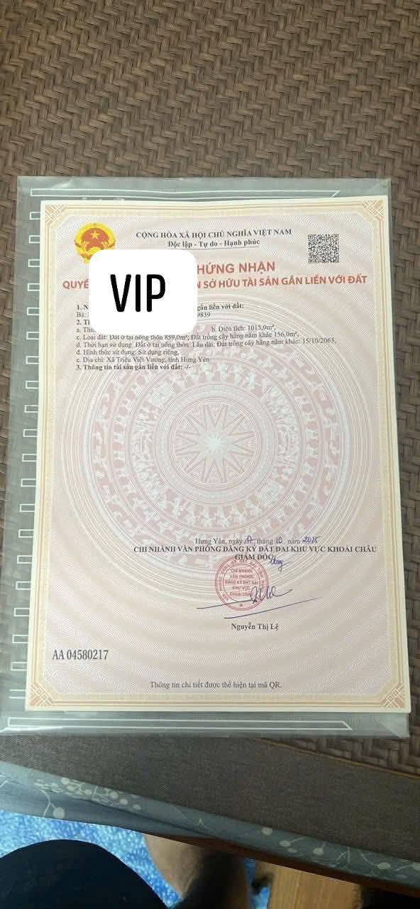 Đất thổ cư 1000m² tại Tân Dân Khoái Châu - Cơ hội đầu tư tuyệt vời!