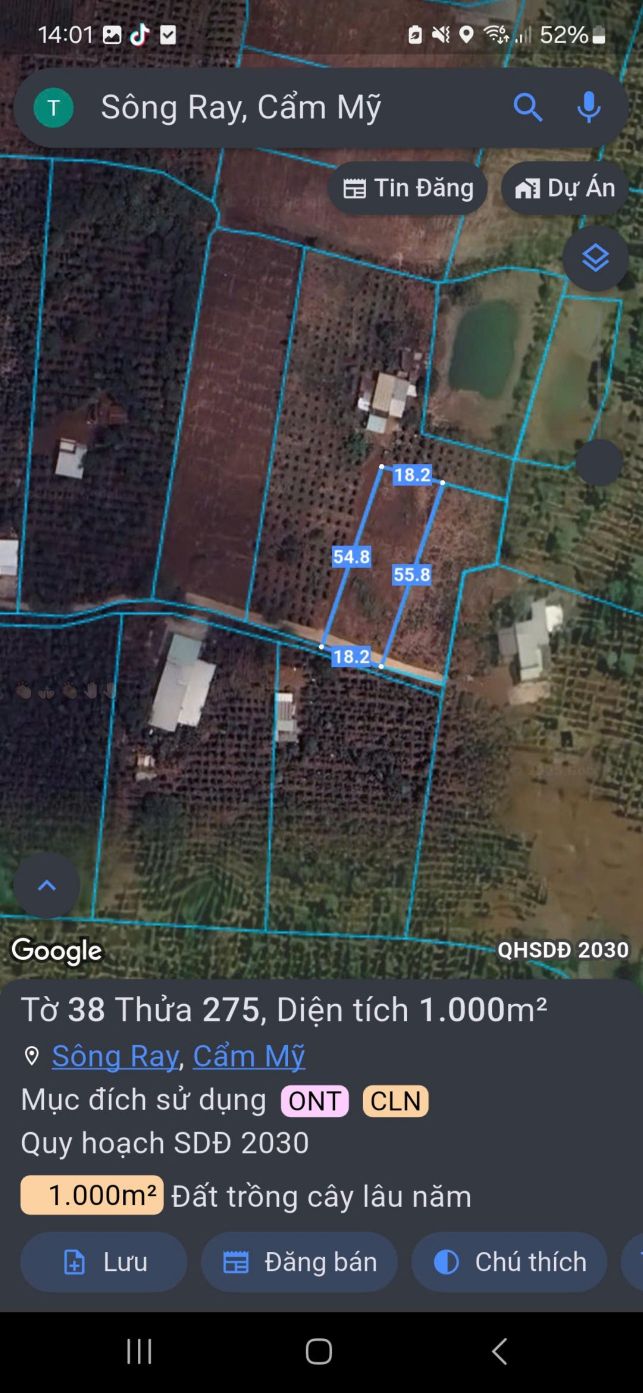 Đất nền ấp 8, xã Sông Ray, Cẩm Mỹ 1000m² giá 850 triệu - Cơ hội đầu tư hấp dẫn!