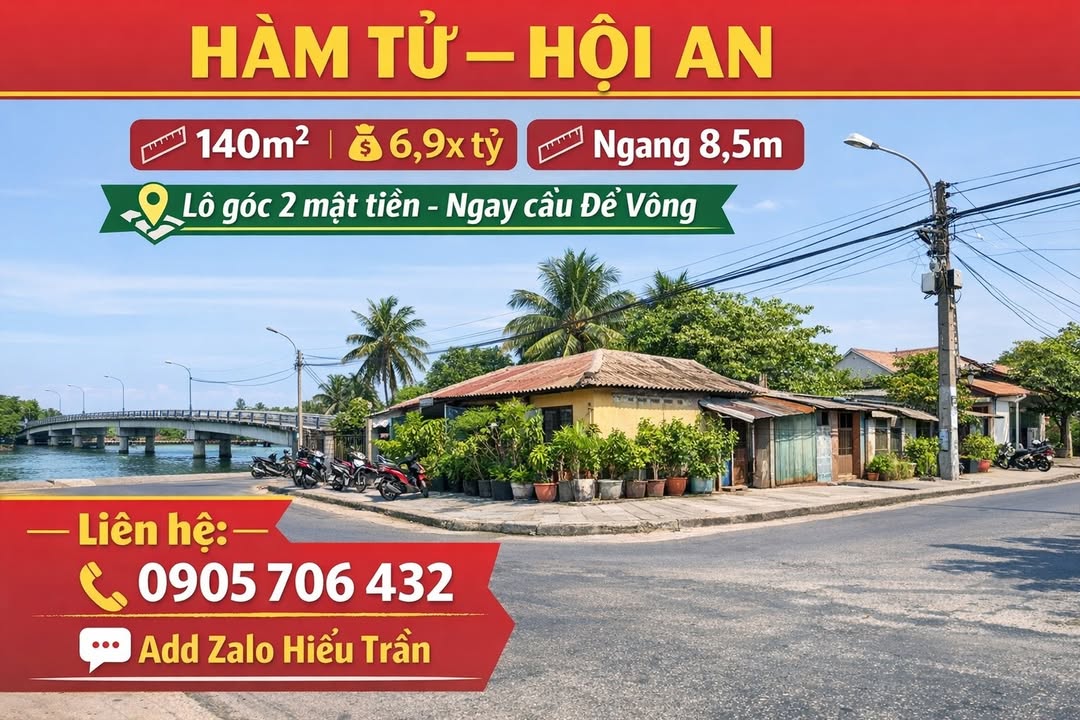 Đất lô góc 140m² tại Cẩm Nam, Hội An - Tiềm năng kinh doanh lớn chỉ 6,9 tỷ!