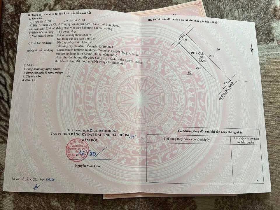 Đất nền Kim Đính, Kim Thành 122m² giá chỉ 600 triệu - Cơ hội đầu tư tuyệt vời!