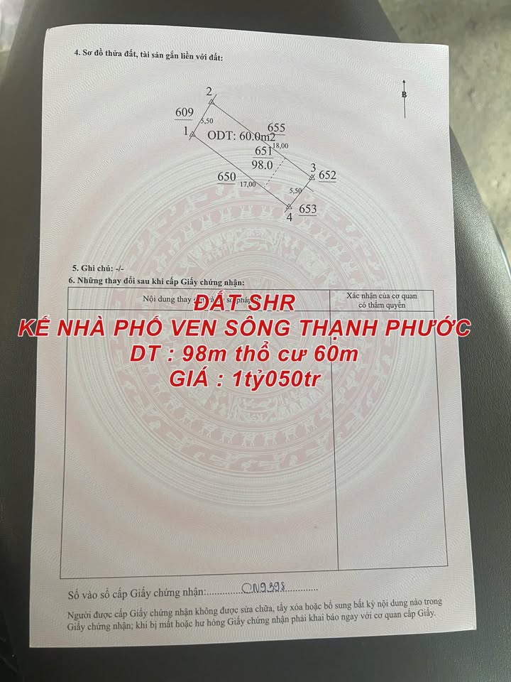 Đất nền Thạnh Phước, Tân Uyên 98m² giá chỉ 1.05 tỷ - Cơ hội đầu tư tuyệt vời!
