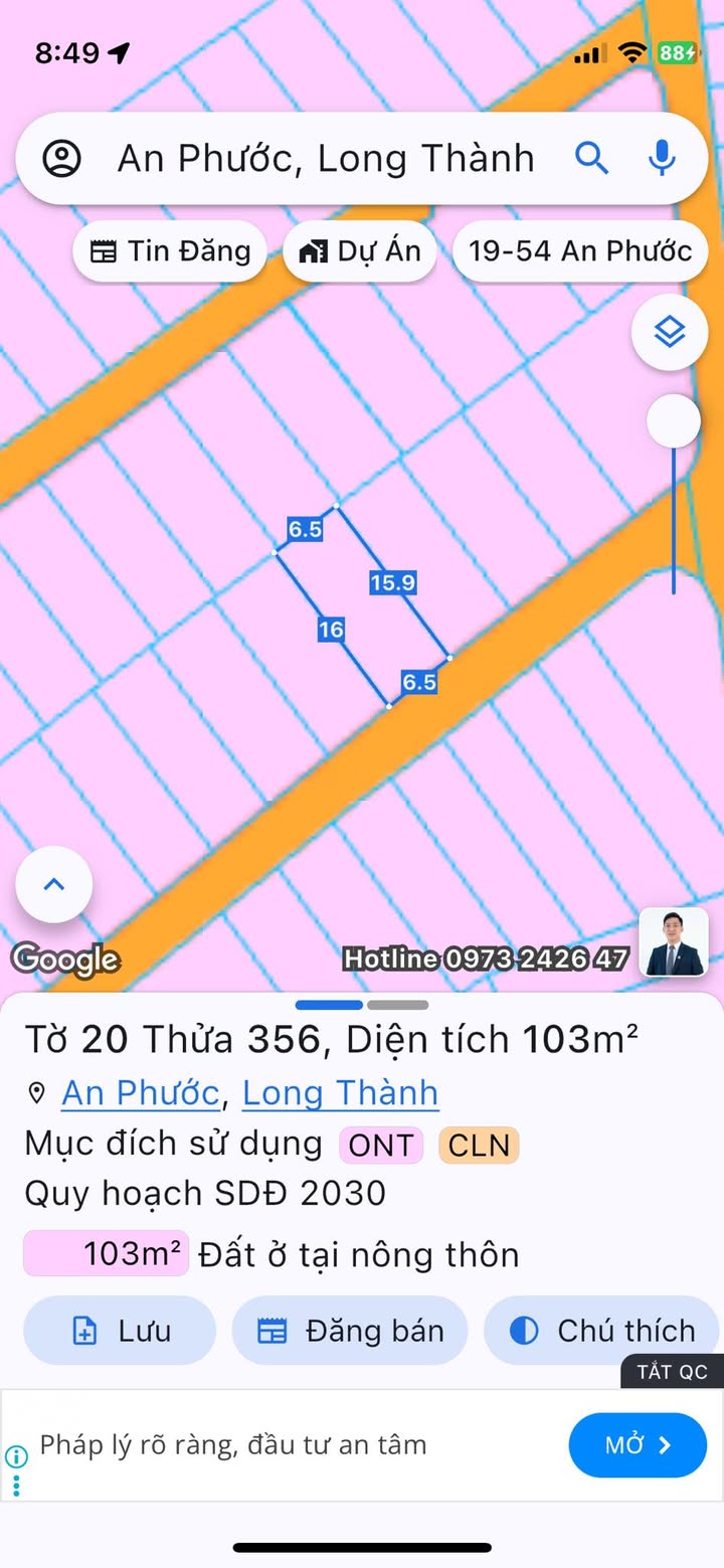 Đất nền 104m² tại Ấp 8, Long Phước - Giá 1.3 tỷ, bán gấp trước Tết!