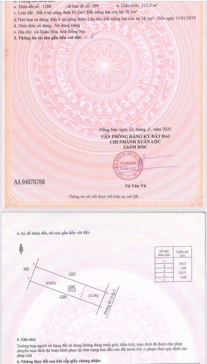 Đất nền Xuân Hòa 115m² giá chỉ từ 350 triệu - Sổ Hồng riêng, đường bê tông