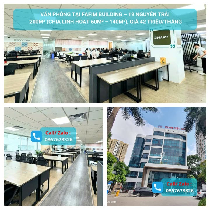 Văn phòng cho thuê tại FAFIM Building, 19 Nguyễn Trãi, 200m² giá 42 triệu - Không gian làm việc lý tưởng!