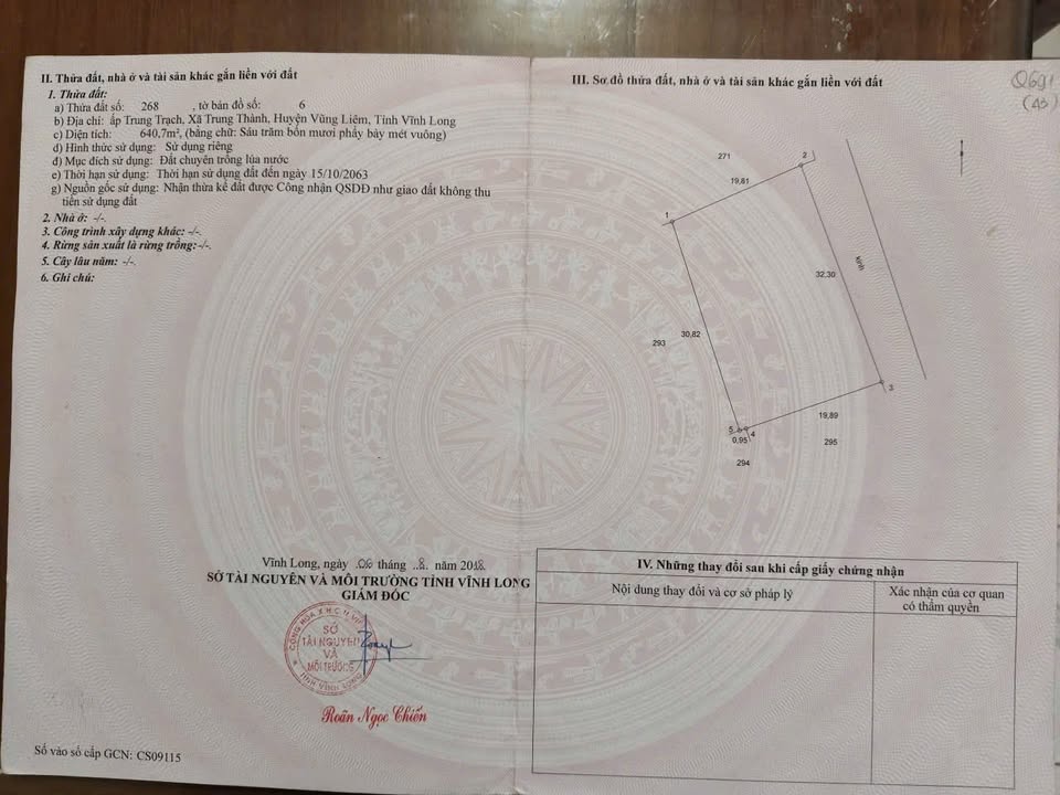 Đất vườn dừa xã Trung Thành Vĩnh Long 3 công 7 giá 3 tỷ - Sổ đỏ chính chủ, mặt tiền xe hơi