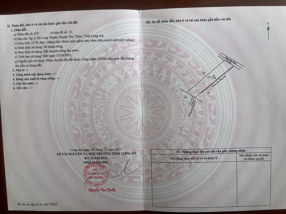 Đất lúa 1 mẫu kênh Năm Dòng, Long Thạnh 10.000m² - Cơ hội đầu tư tuyệt vời!