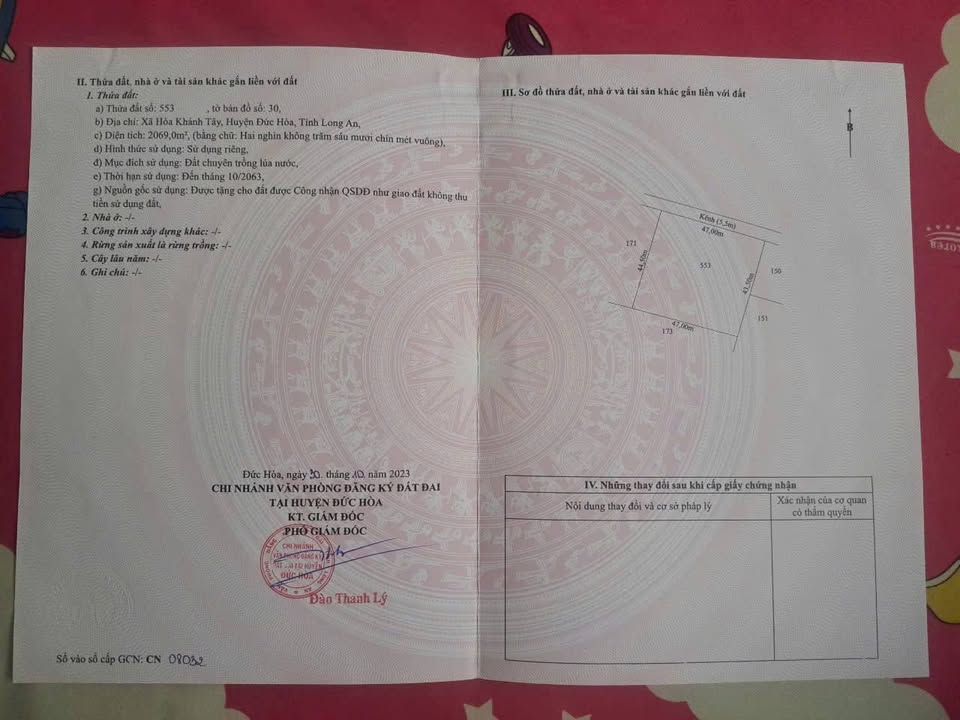 Đất thổ cư 4200m² tại TL 823, Đức Hòa giá 3.3 tỷ - Cơ hội đầu tư tuyệt vời!