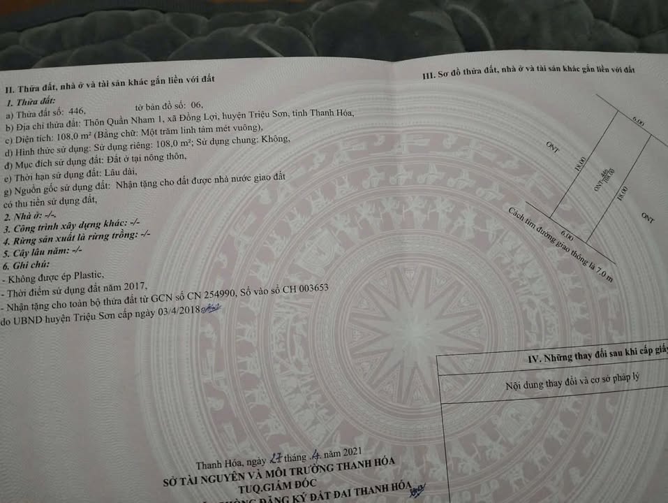 Đất nền Đồng Lợi, Triệu Sơn 108m² giá chỉ 1.2 tỷ - Đầu tư lý tưởng!