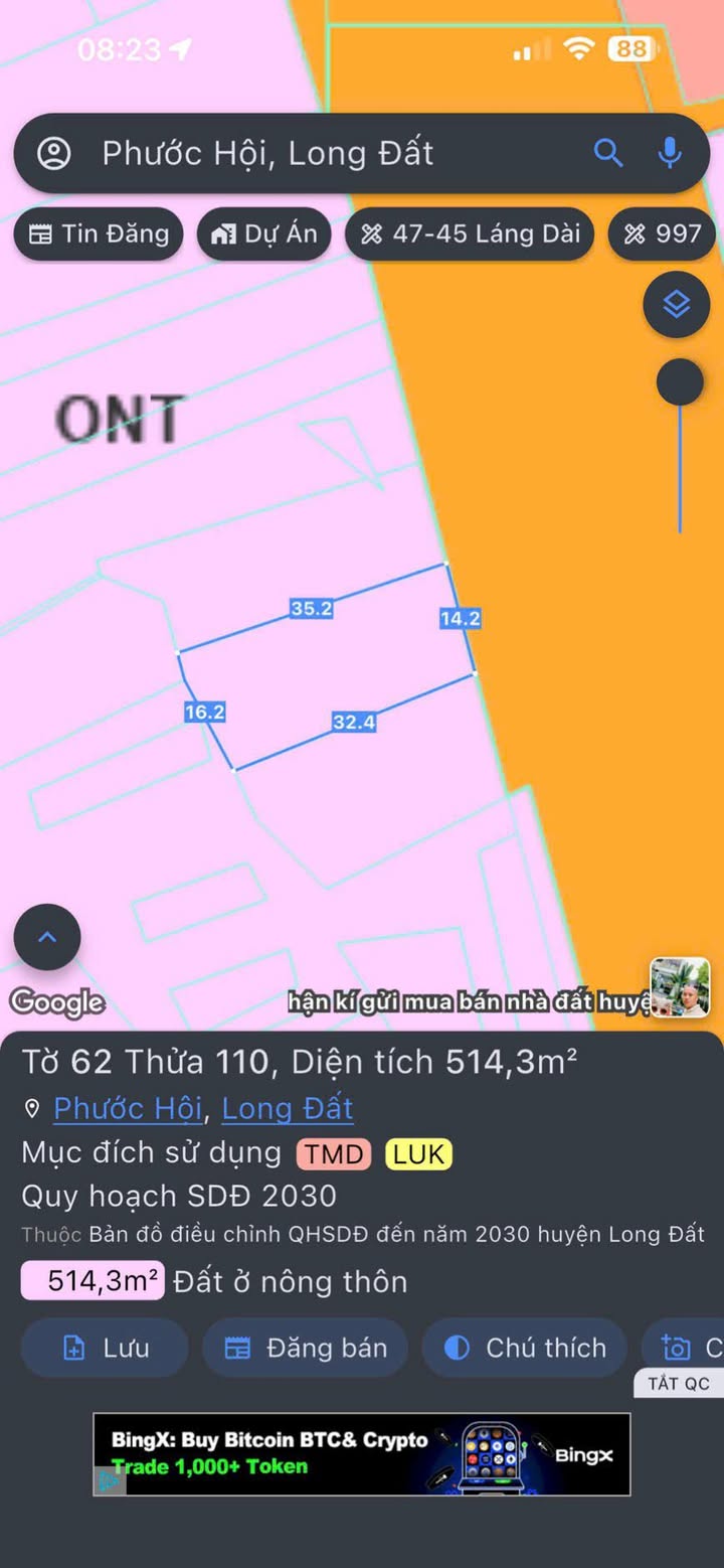 Đất phân lô Suối Rao, Châu Đức 1440m² giá 2.3 tỷ - Đầu tư sinh lời ngay!