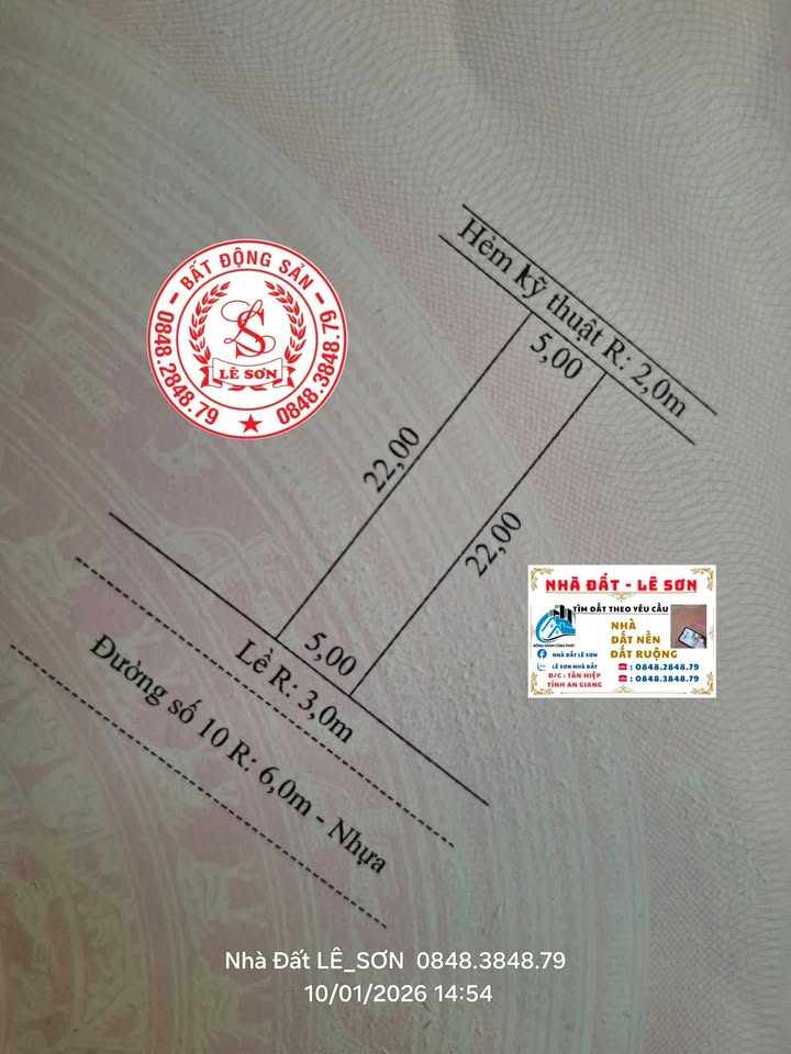 Bán đất thổ cư KĐT Sao Mai, An Giang 110m² giá 1.4 tỷ - Sổ hồng công chứng ngay!