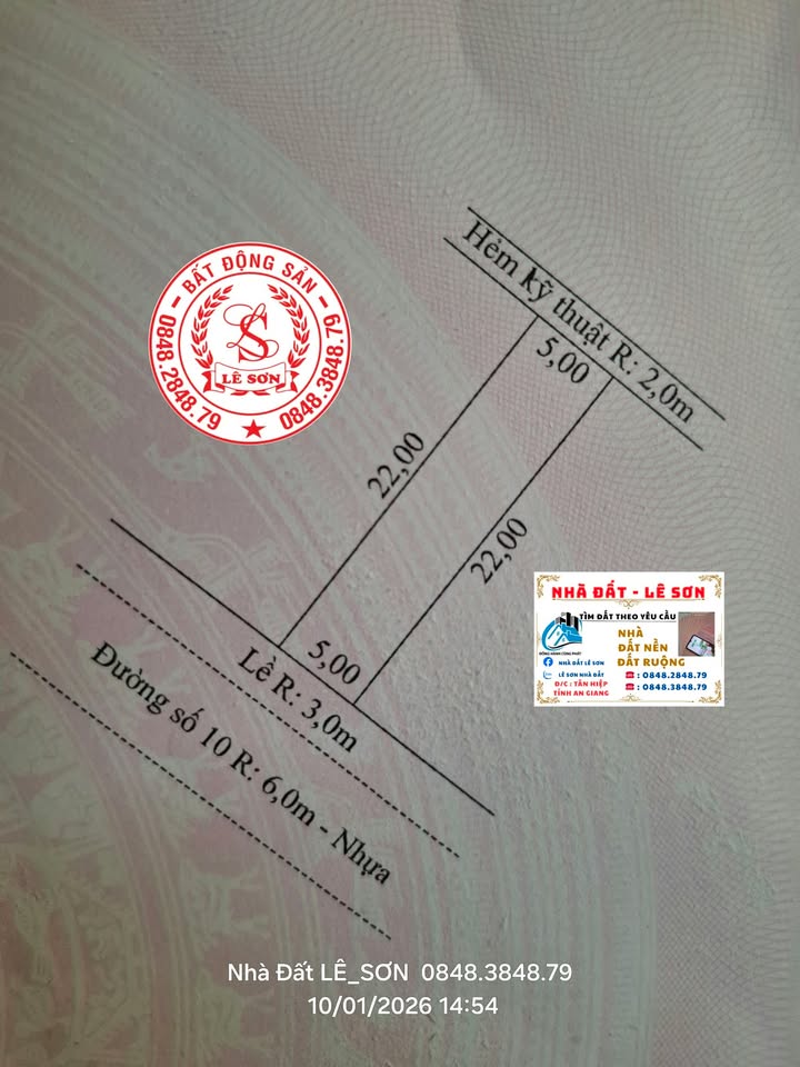 Đất nền KĐT Sao Mai, xã Tân Hiệp B, 110m² giá 1.4 tỷ - Sổ hồng chính chủ!