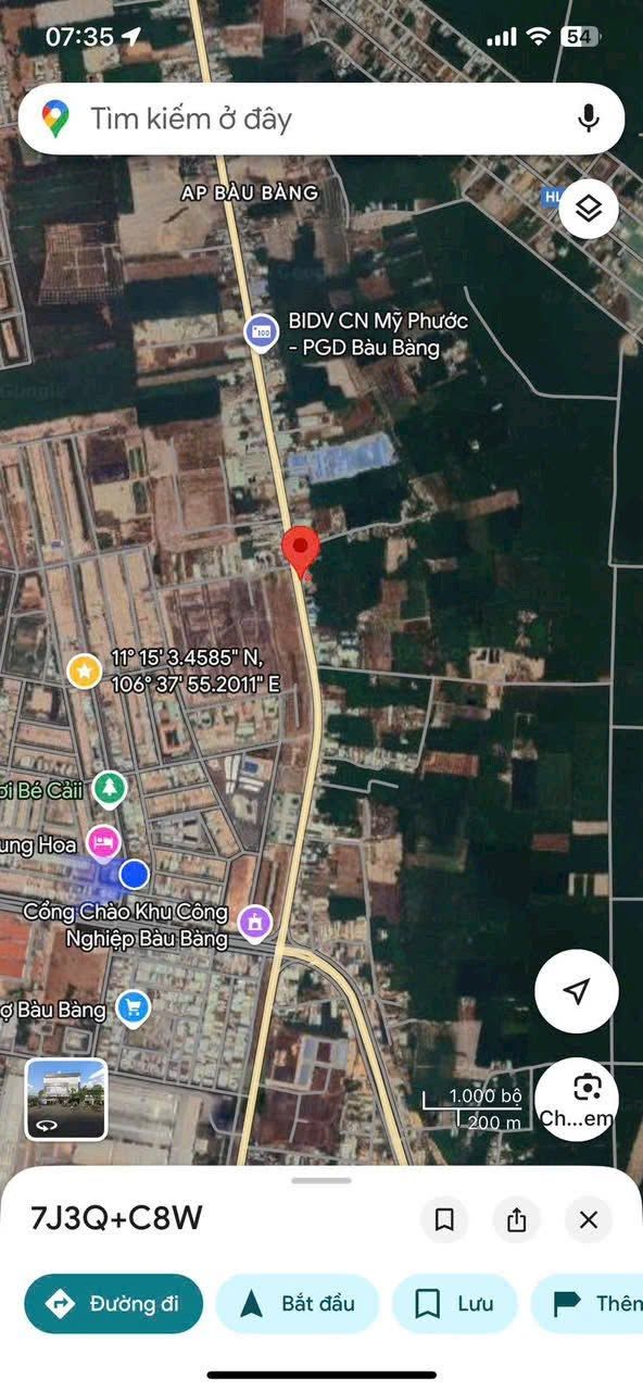 Đất thổ cư 1200m² mặt tiền Quốc lộ 13, Huyện Bàu Bàng giá 12 tỷ - Bán gấp chính chủ!