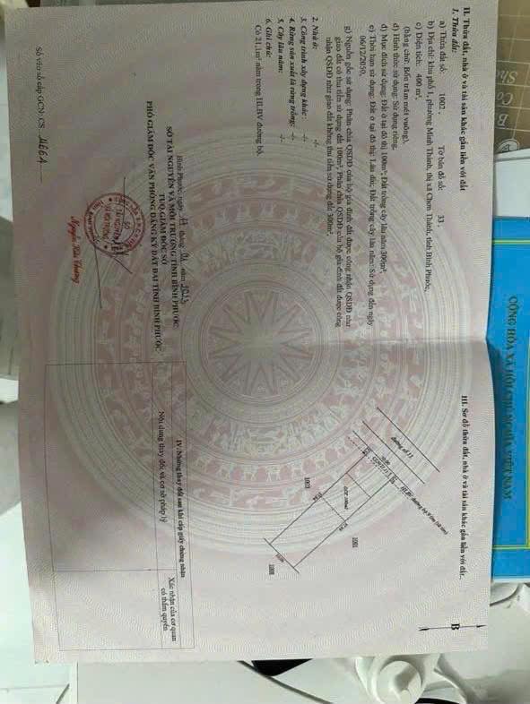 Đất thổ cư Chơn Thành 4000m² giá 1.9 tỷ - Đầu tư sinh lời hấp dẫn!