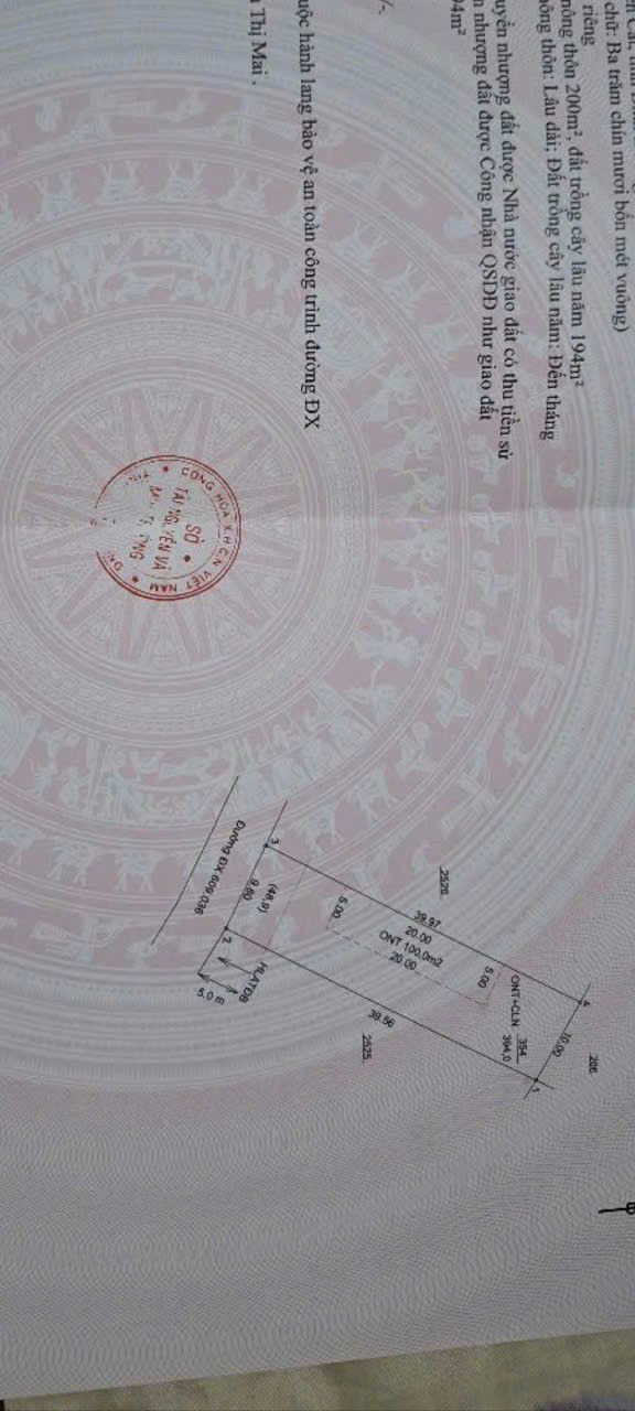 Đất thổ cư Phú An, Bến Cát 400m² giá 3.1 tỷ - Cơ hội đầu tư tuyệt vời!