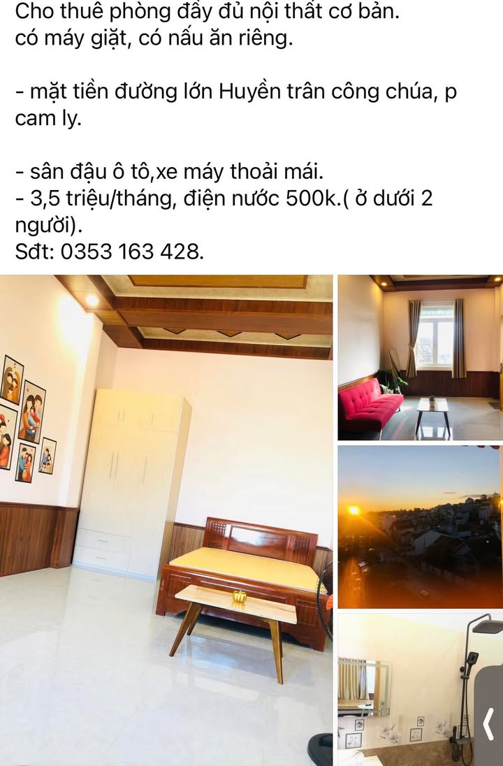Căn hộ studio Đà Lạt 30m² giá 3.5 triệu - Nội thất đầy đủ, vào ở ngay!