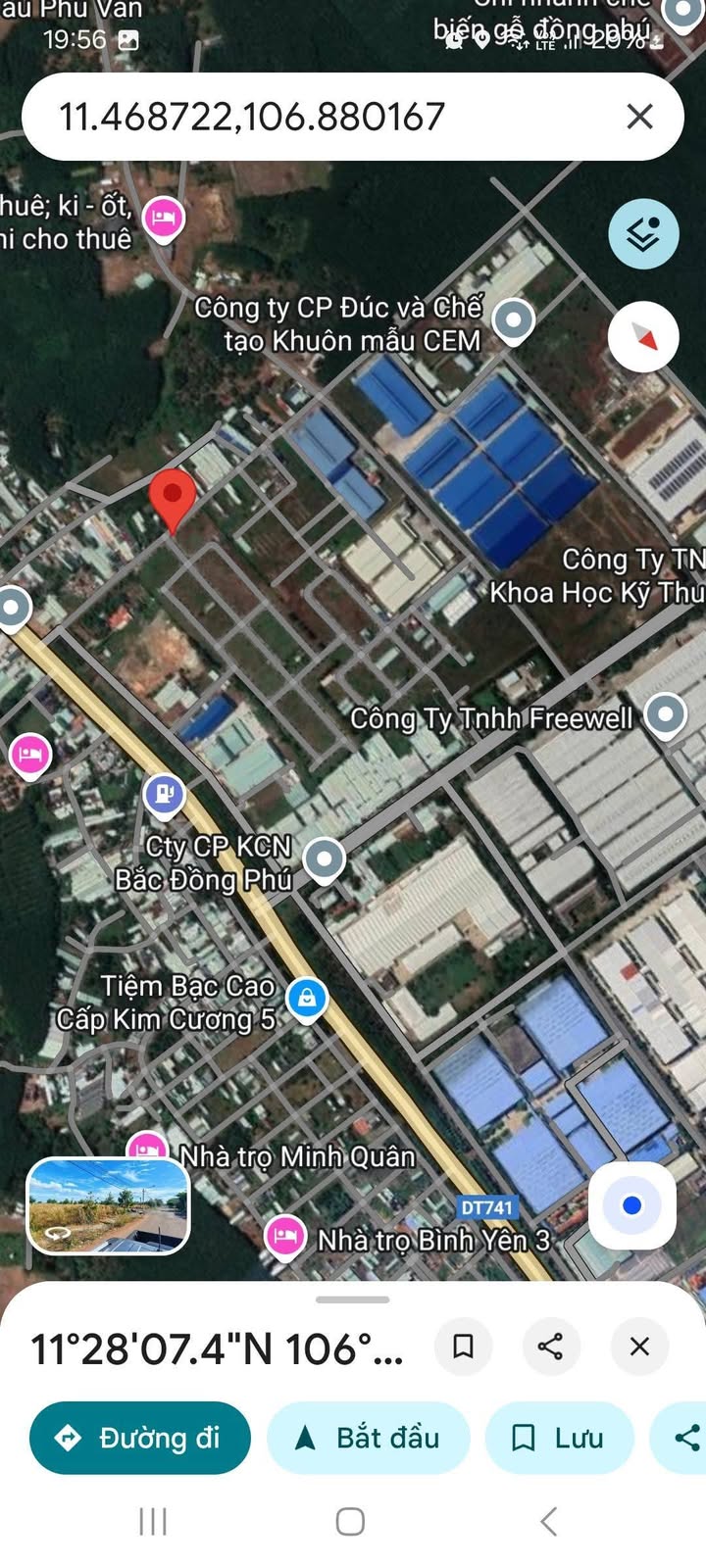 Đất nền KCN Bắc Đồng Phú 220m² giá 2 tỷ - Lô góc 2 mặt tiền đường nhựa!