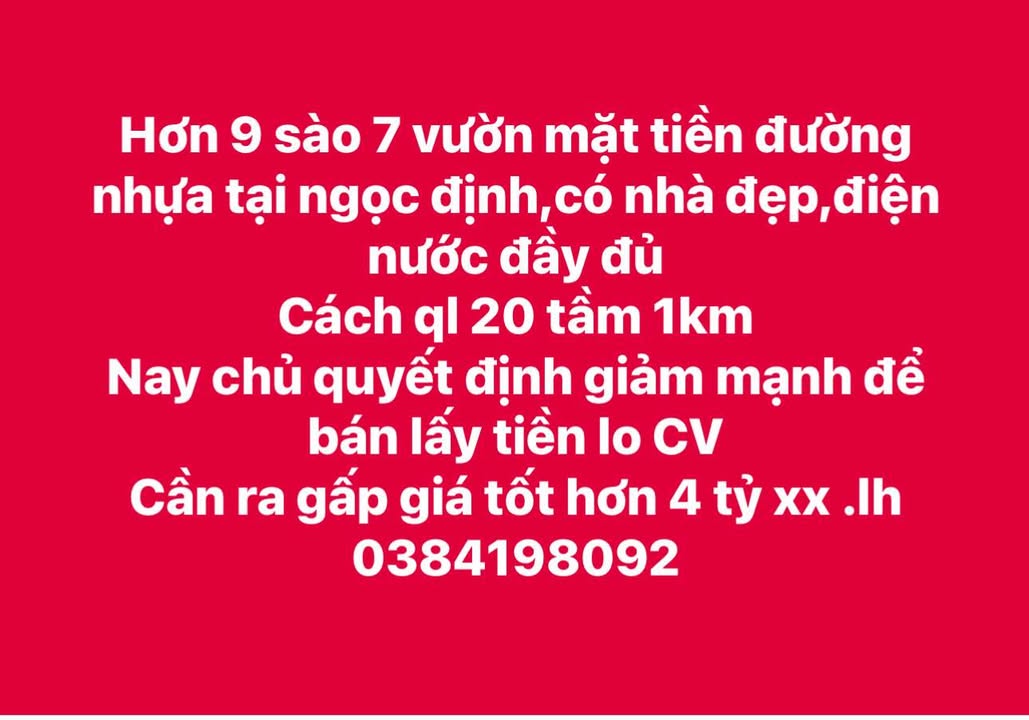 Farm 9.7ha mặt tiền đường nhựa Ngọc Định giá chỉ 4 tỷ - Cần bán gấp!