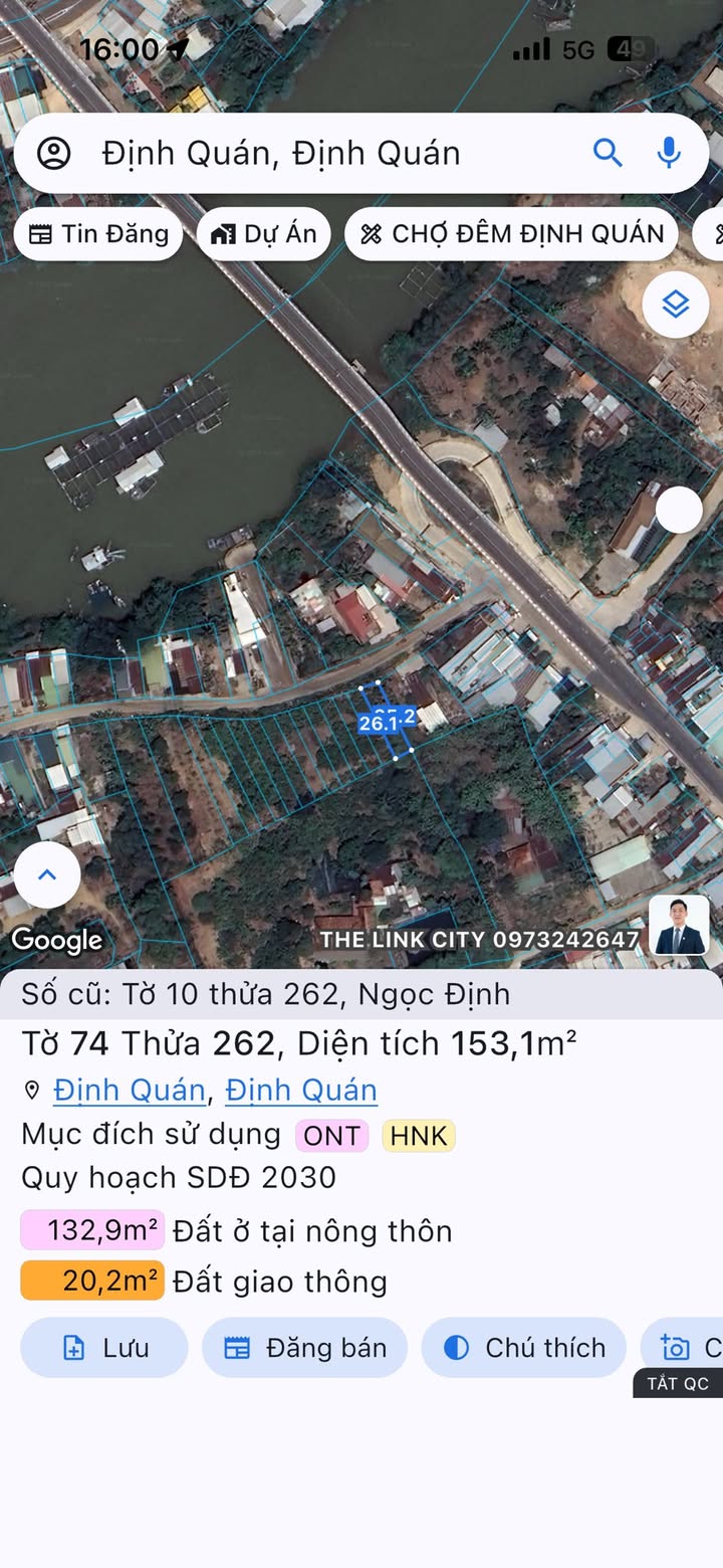 Đất nền DT761, Huyện Định Quán 156m² giá 550 triệu - Sổ riêng, gần sông mát mẻ!